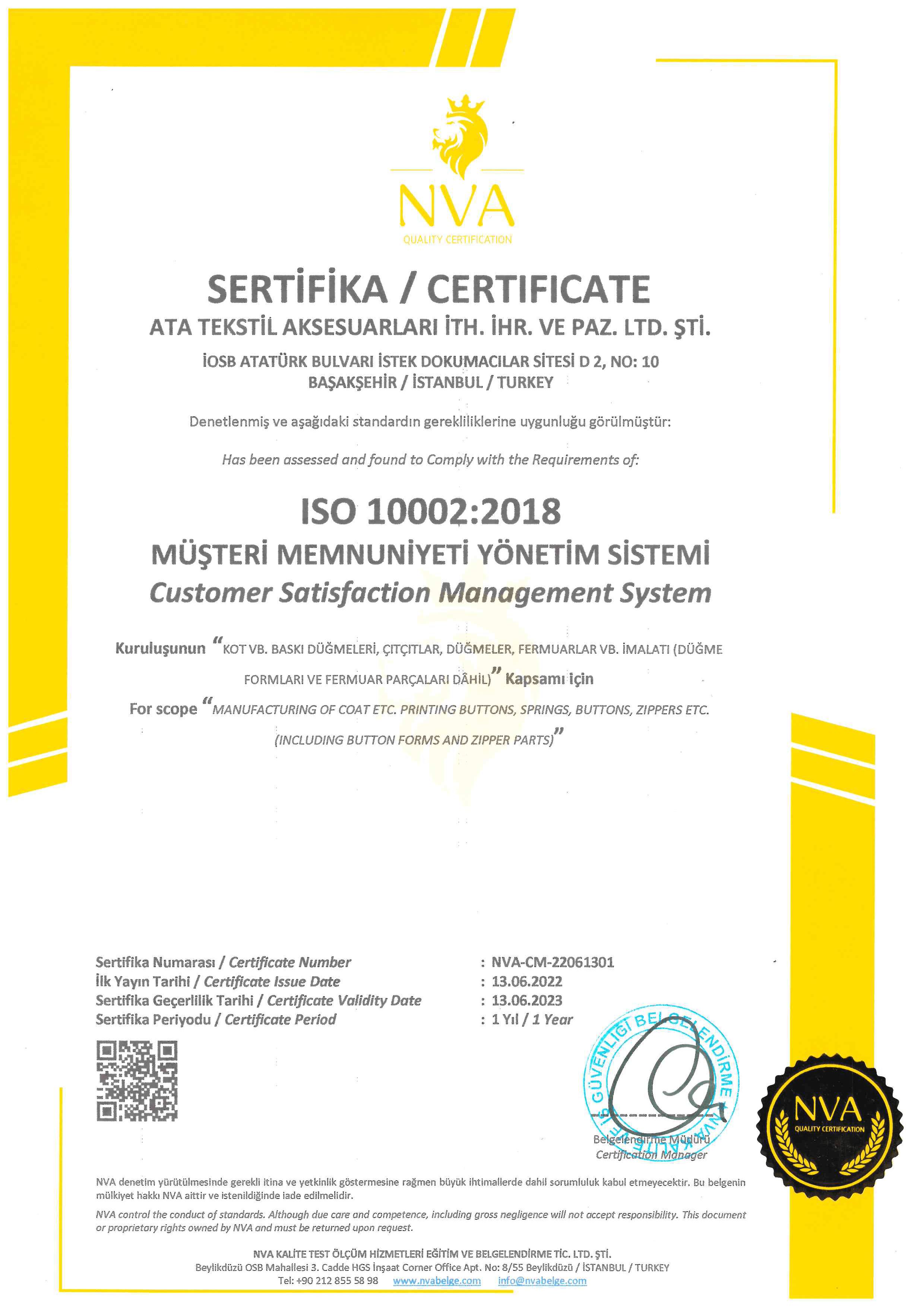 ISO 10002:2018 Customer Satisfaction
