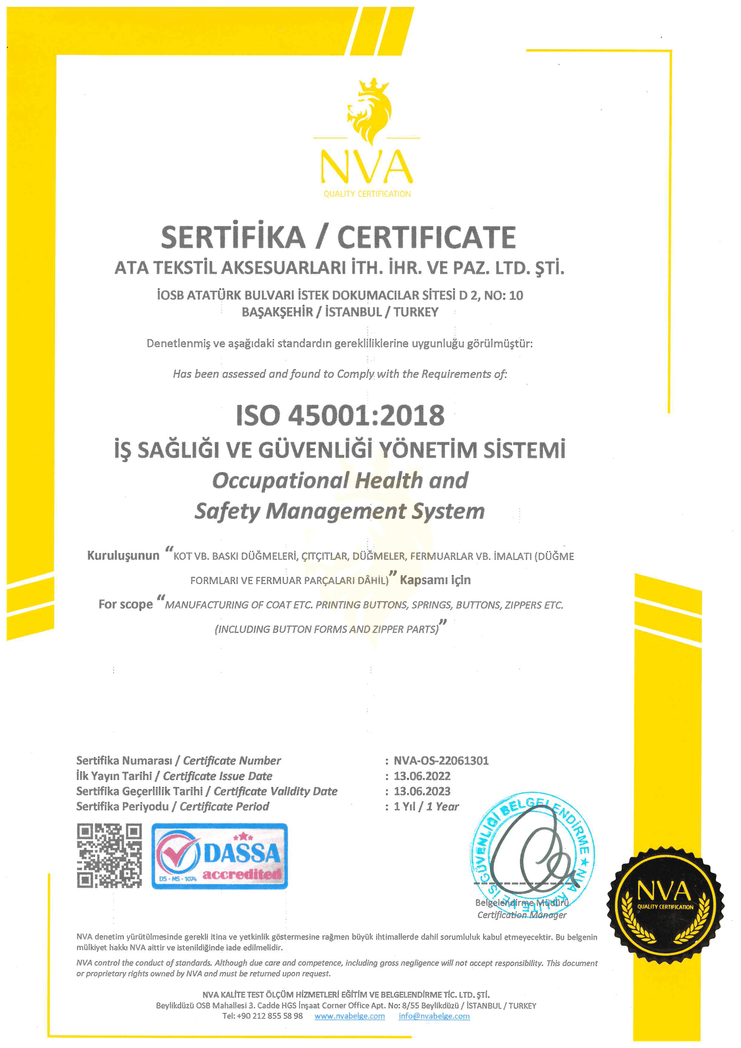 ISO 45001:2018 Occupational Health & Safety