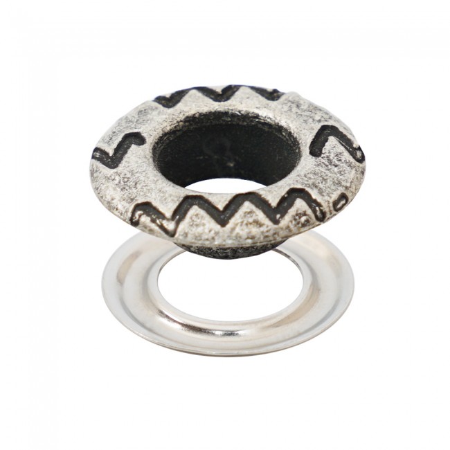 Eyelets with Logo in Brass detail view