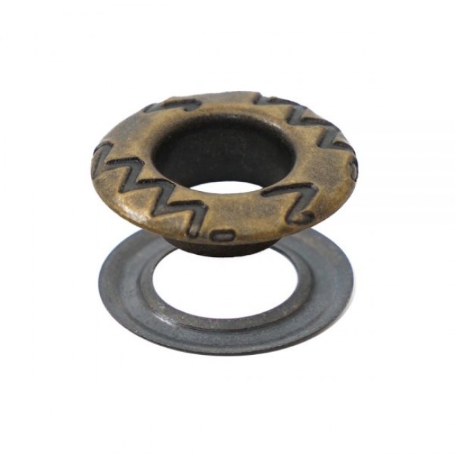 Eyelets with Logo in Brass detail view