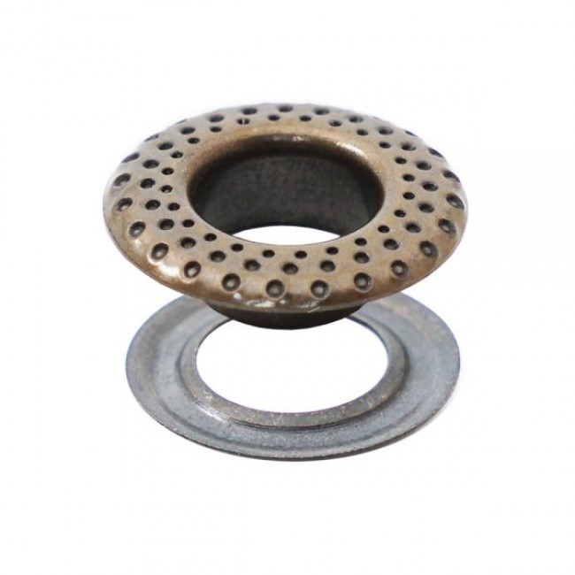 Eyelets with Logo in Brass detail view