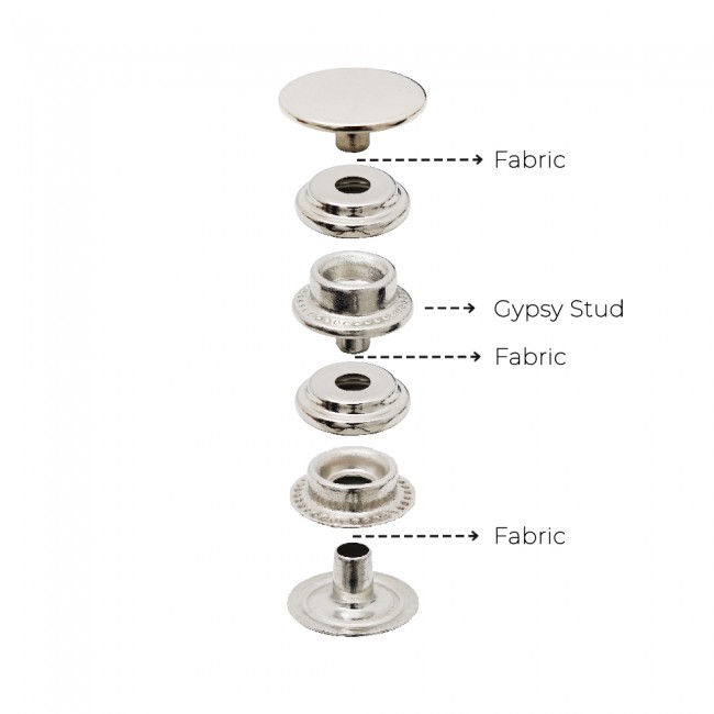 Press Snap Gypsy Stud Button detail view