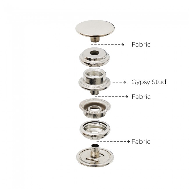 Press Snap Gypsy Stud Button detail view