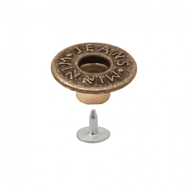 Hollow Cap Jean Button detail view