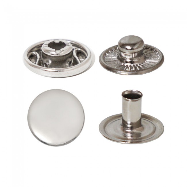 Spring Snap Button with Curved Coin Cap detail view