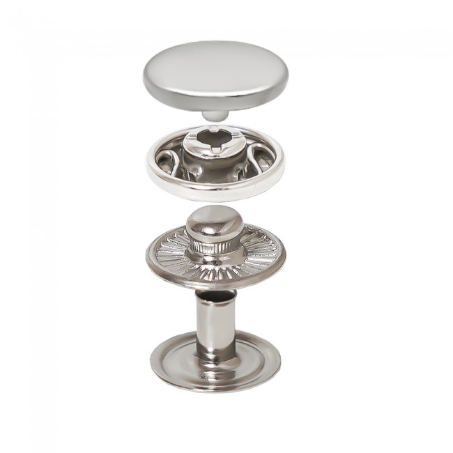 Spring Snap Button with Curved Coin Cap detail view