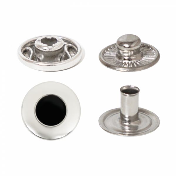 Spring Snap Button with Curved Flat Top Epoxy Cap detail view