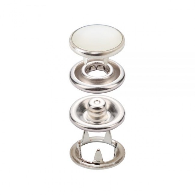 Stainless Pearl Cap Prong Snap Button detail view
