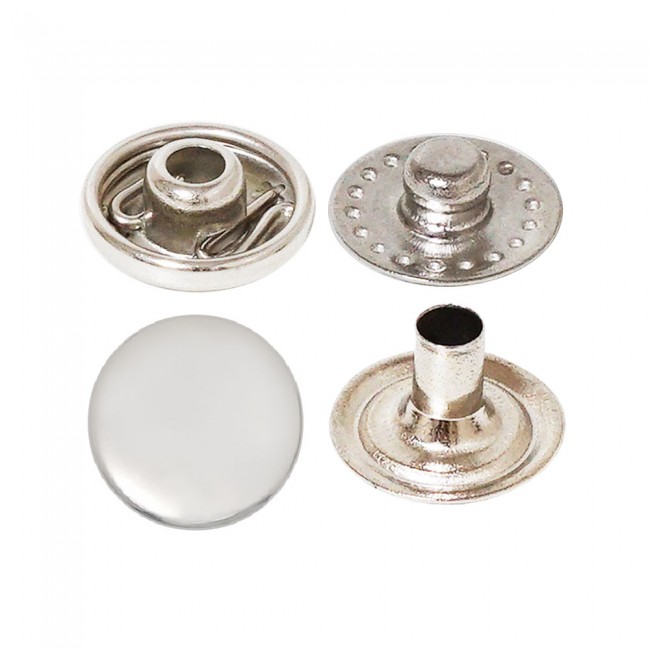 Vt2 Mini Spring Snap Button with Curved Coin Cap detail view