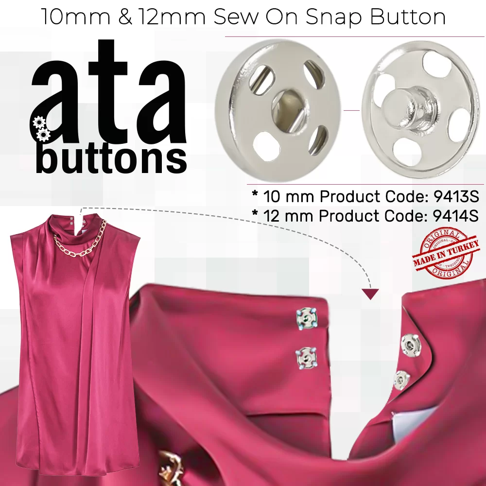 New Production - 10 mm & 12 mm Sew on Snap Button