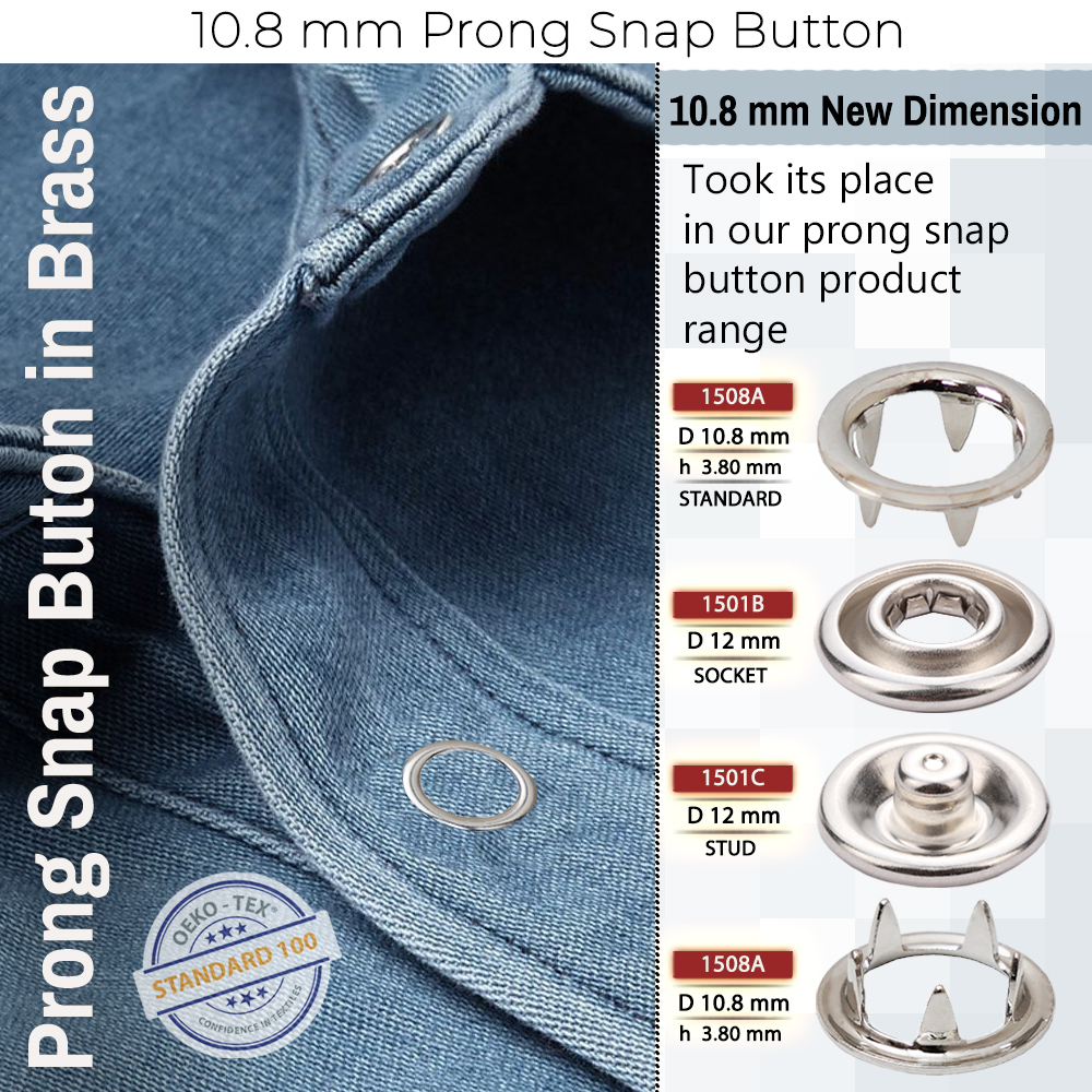 New Production - 10.8 mm Prong Snap Button