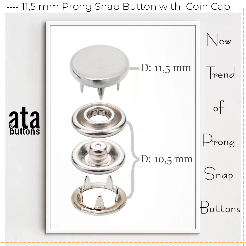 New Production - 11,5 mm Prong Snap Button with Coin Cap