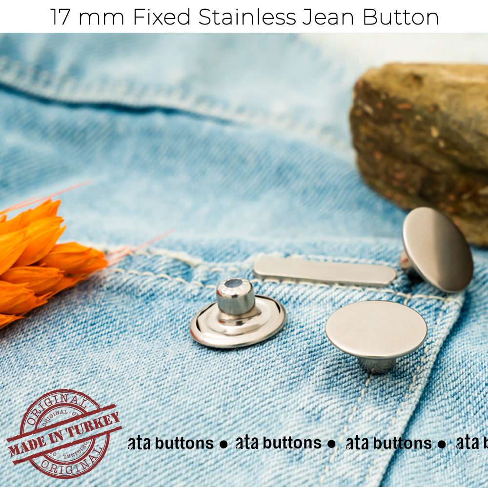 New Production - 17mm Stainless Fixed Jean Button