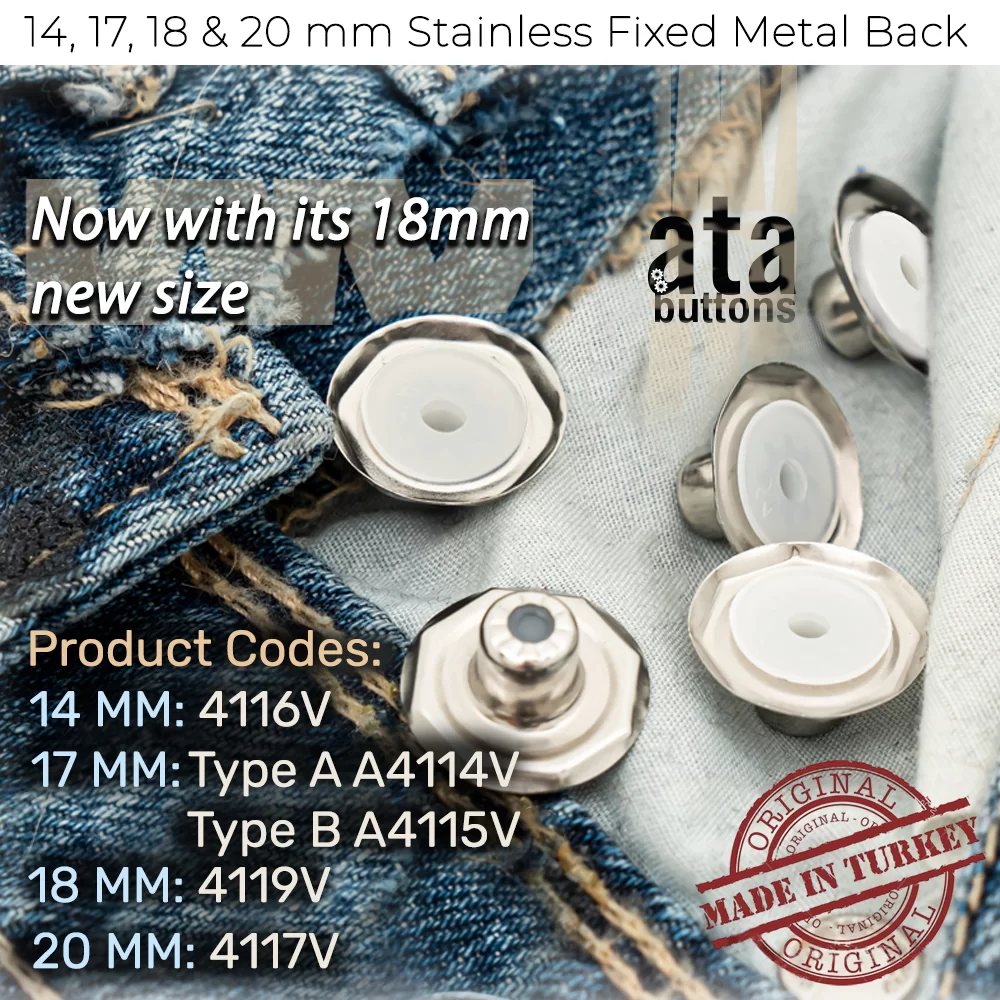 New Production - 18 mm Stainless Fixed Metal Back