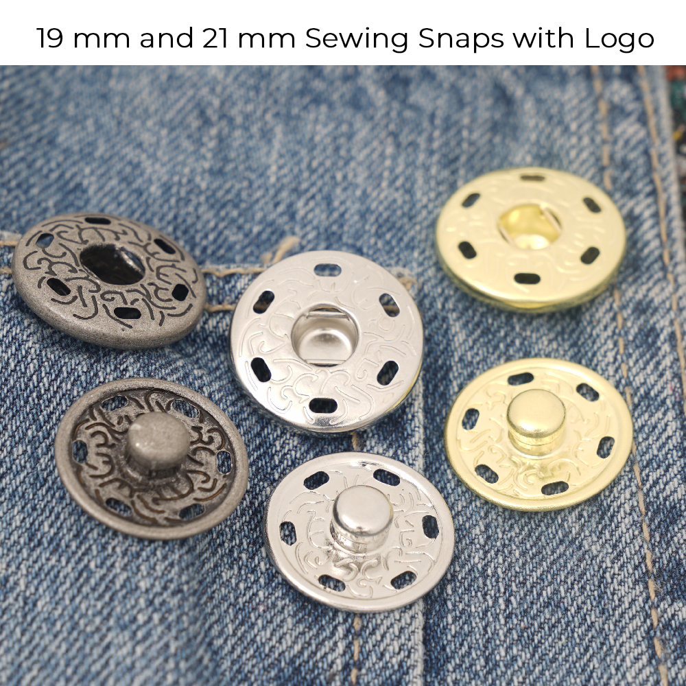 New Production - 19 mm and 21 mm Sewing Snap Button with Logo