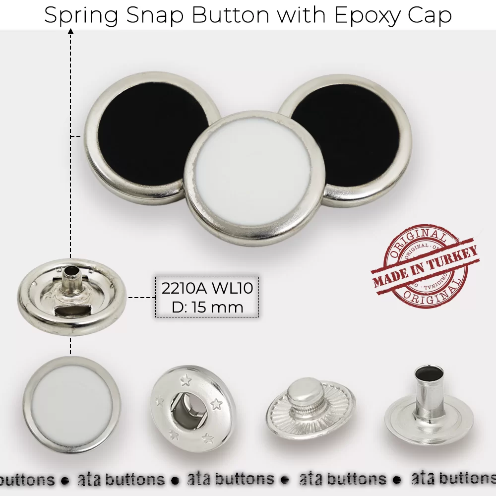 New Production - Spring Snap Button with Epoxy Cap