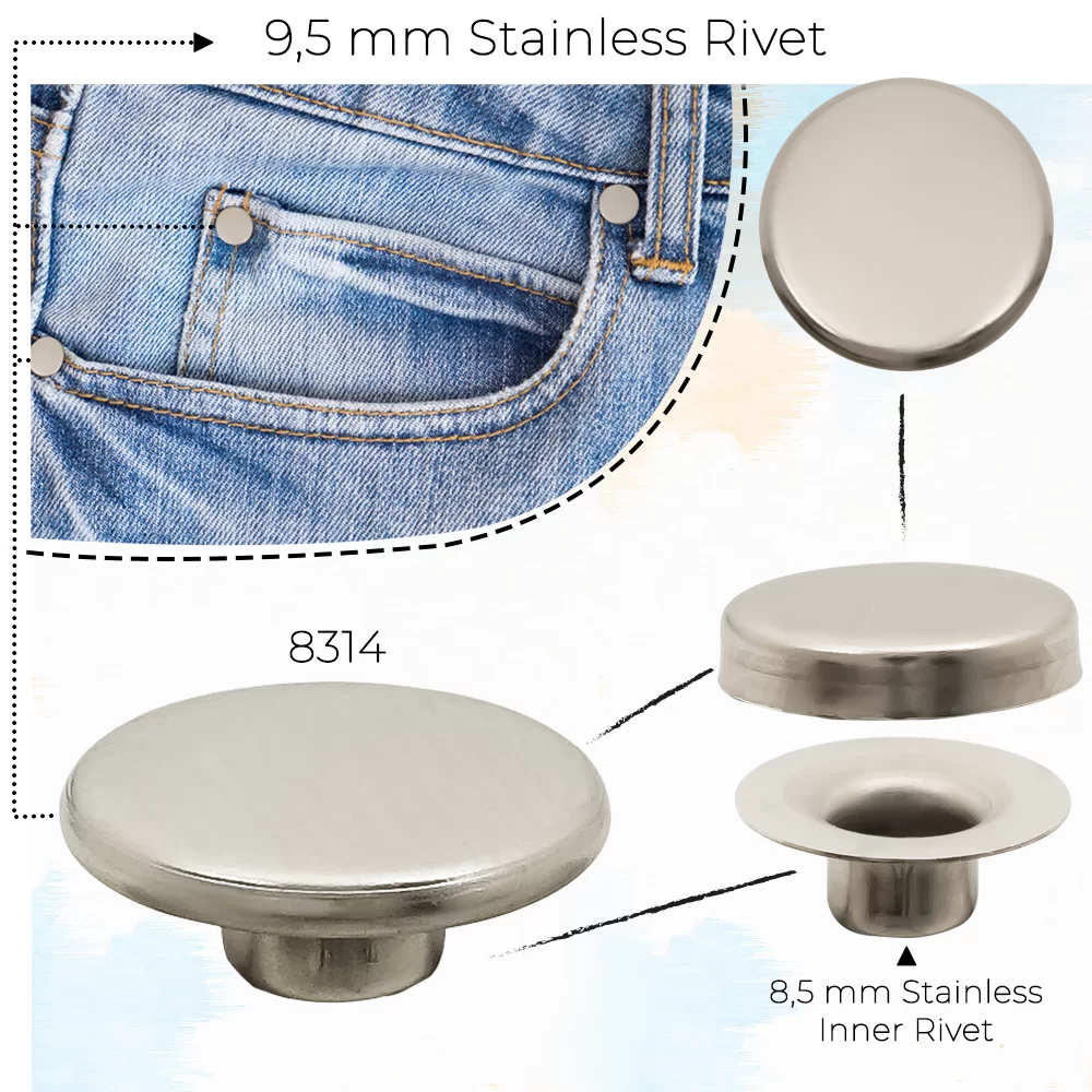 New Production - 9,5 mm Stainless Rivets