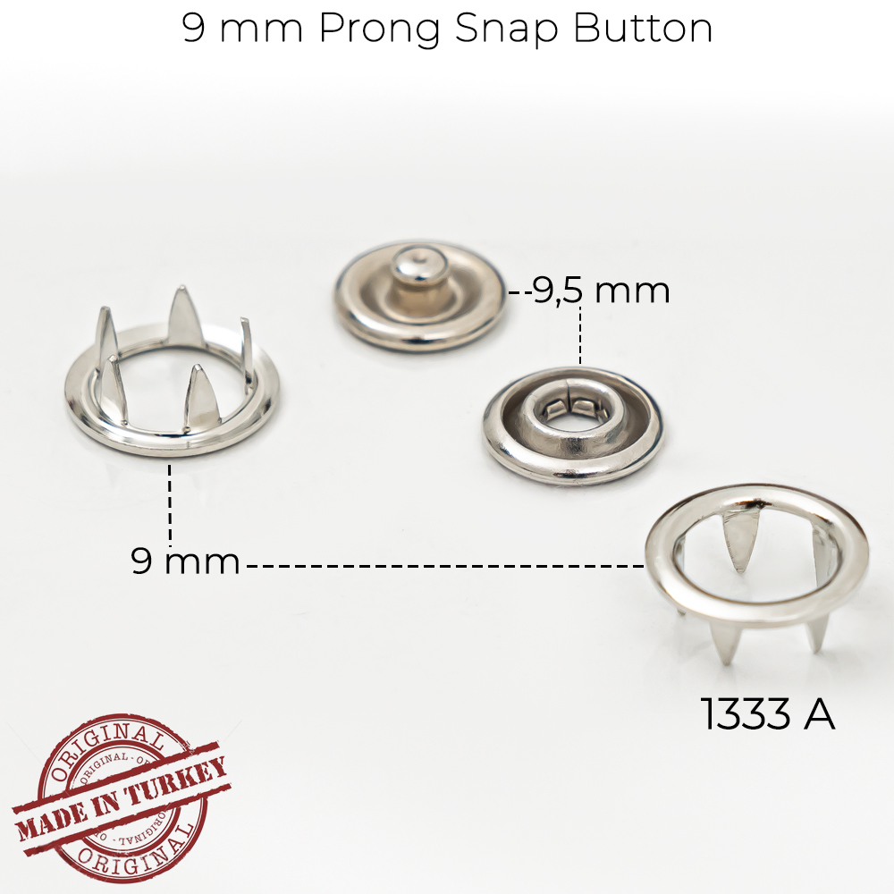 New Production - 9 mm Prong Snap Button