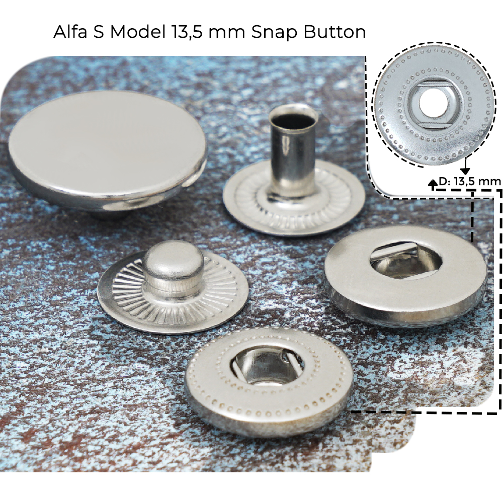 New Production - Alpha S Model 13,5 mm Spring Snap Button