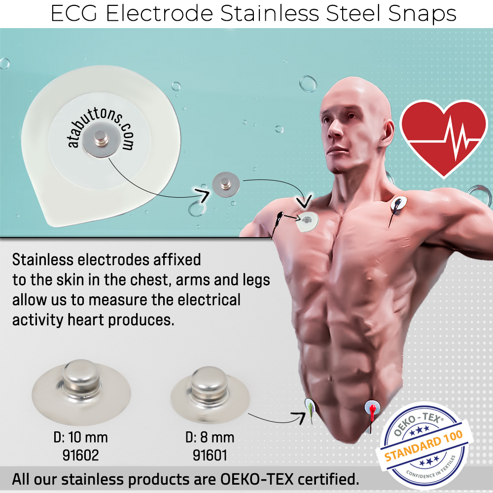 New Production - ECG Electrode Stainless Steel Snaps