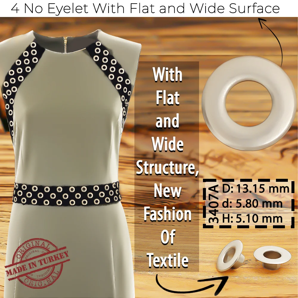 New Production - No 4 Brass Eyelet with Flat and Wide Surface