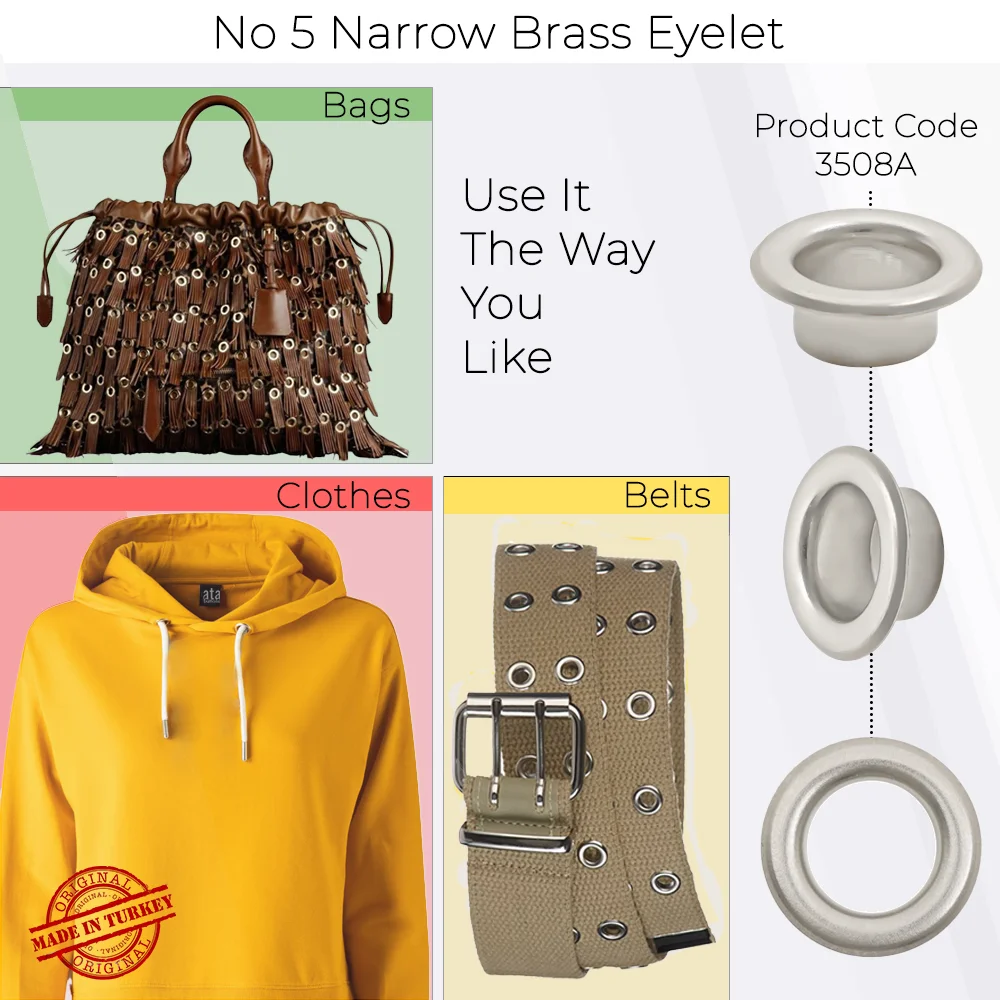 New Production - No 5 Narrow Brass Eyelet