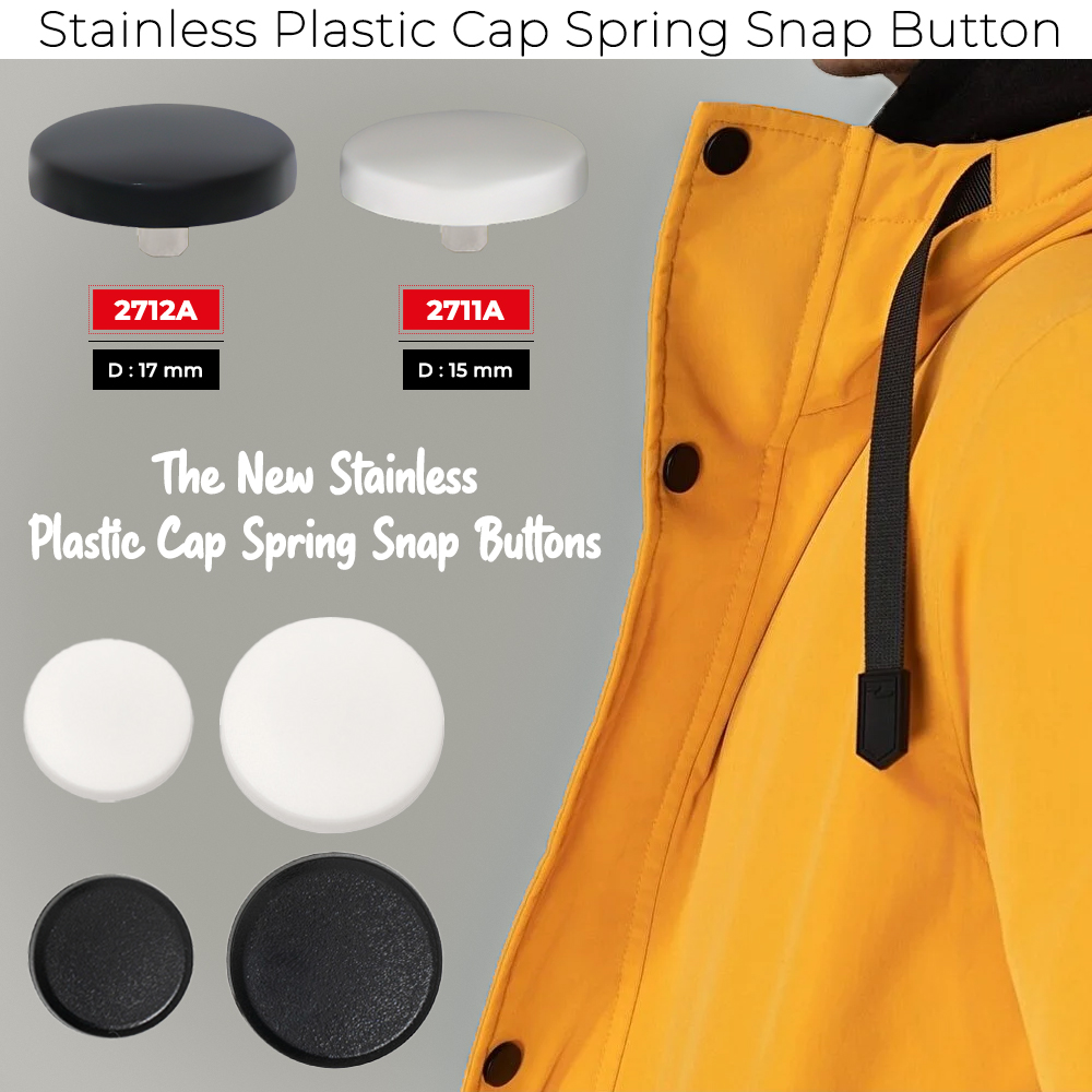 New Production - Stainless Plastic Cap Spring Snap Button