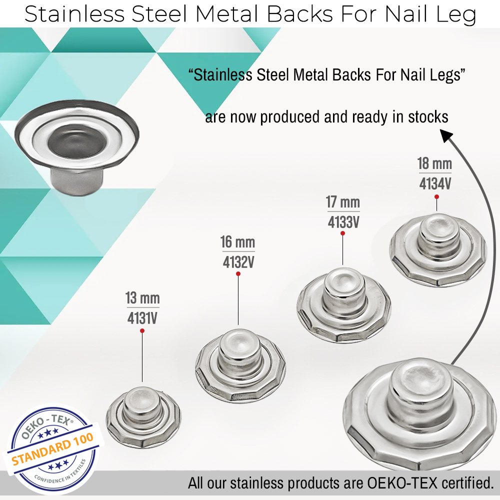 New Production - Stainless Steel Metal Backs For Nail Leg