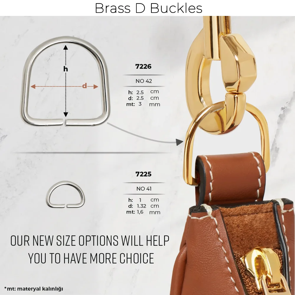 New Production - Brass D Buckles