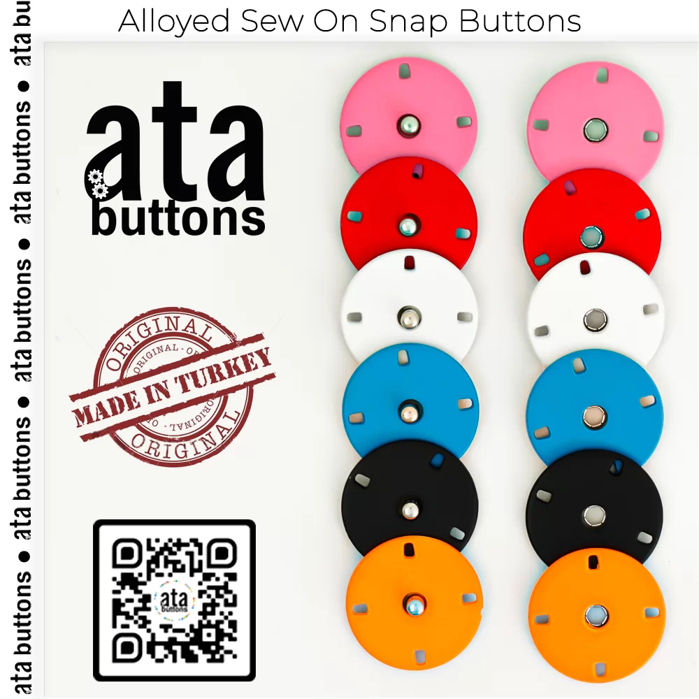 New Production - Alloyed Sew-On Pistole Colored Snap Buttons