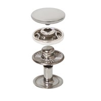 Spring Snap Button with Curved Coin Cap Spring Snap Button with Curved Coin Cap