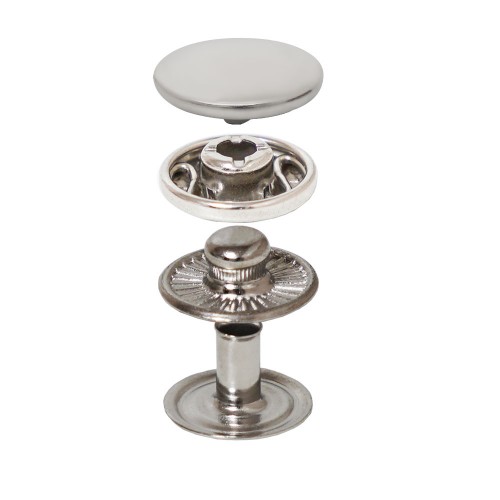 Spring Snap Button with Curved Coin Cap Spring Snap Button with Curved Coin Cap