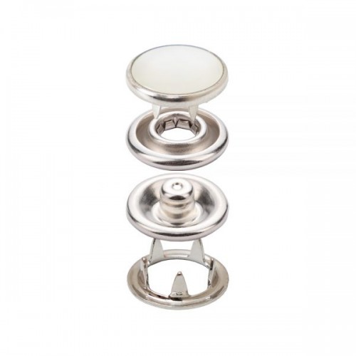Stainless Pearl Cap Prong Snap Button