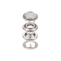 Prong Snap Button With Crystal Top